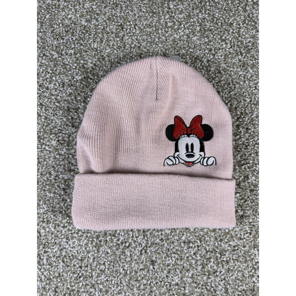 Disney Hat Beanie Girls Minnie Mouse Pink Peeking One‎ Size